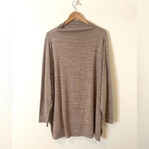 Lands End Plus Size 3X Shaped Fit Crew‎ Neck Long Sleeve Knit Top